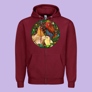 Christmas Chick Family Zipper Hoodie Designed By Ranaportraitstore