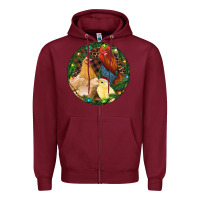 Burgundy Christmas Chick Family Zipper Hoodie - RanaPortraitStore