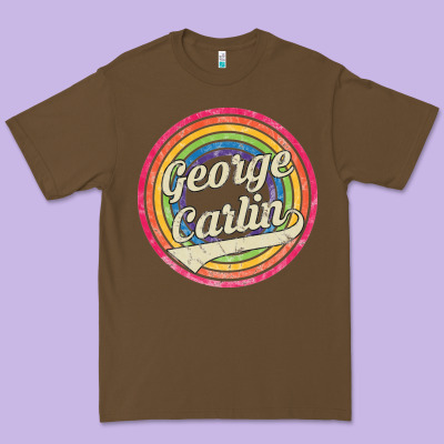 George Carlin   Retro Rainbow Faded Style Premium Tee Designed By Artisfamous