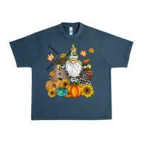 Midnight Navy Happy Fall Urban Heavy Tee - CowhideDigitalArt