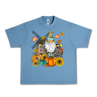 Pebble Blue Happy Fall Urban Heavy Tee - CowhideDigitalArt