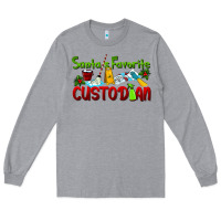 Heather Grey Santa's Favorite Custodian Long Sleeve Tee - LillyAllenDesigns