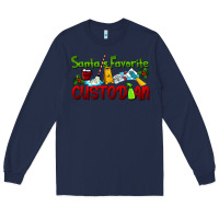 Navy Santa's Favorite Custodian Long Sleeve Tee - LillyAllenDesigns