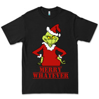 Black Merry Whatever Grinch Premium Tee - artisFamous