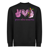 Black Peace Love Unicorn Heavyweight Sweatshirt - Jasminsmagicworld