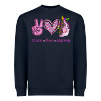 Navy Peace Love Unicorn Heavyweight Sweatshirt - Jasminsmagicworld