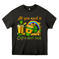 Asphalt St. Patrick's All you need is coffee and luck Heavy Core Tee - OliviaCreatesArt
