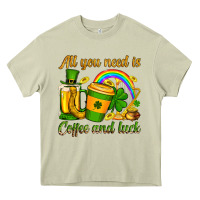 Mossy St. Patrick's All you need is coffee and luck Heavy Core Tee - OliviaCreatesArt