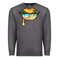 Charcoal Heather beach lips Premium Sweatshirt - Jasminsmagicworld