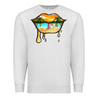 Oatmeal Heather beach lips Premium Sweatshirt - Jasminsmagicworld