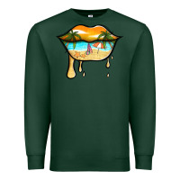 Sports Green beach lips Premium Sweatshirt - Jasminsmagicworld