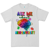 Dove Grey ask me about neurodiversity Premium Tee - FaDigitalArtStudio