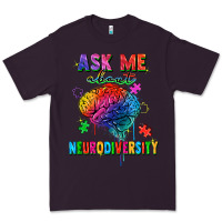 Plum ask me about neurodiversity Premium Tee - FaDigitalArtStudio