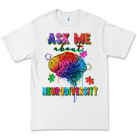 White ask me about neurodiversity Premium Tee - FaDigitalArtStudio