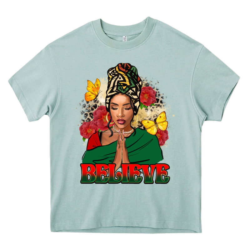 Believe Black Woman Heavy Core Tee by FaDigitalArtStudio | Teevron