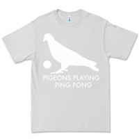 Dove Grey Best Pigeons Playing Ping Pong Music Premium Tee - artisFamous