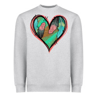 Heather Grey Feather Heart Heavyweight Sweatshirt - Jasminsmagicworld