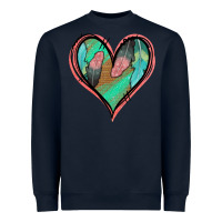 Navy Feather Heart Heavyweight Sweatshirt - Jasminsmagicworld