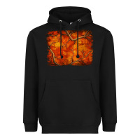 Black orange hunter camouflage pattern brushstroke Heavyweight Hoodie - Jasminsmagicworld
