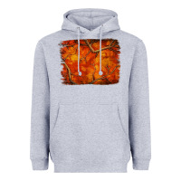 Heather Grey orange hunter camouflage pattern brushstroke Heavyweight Hoodie - Jasminsmagicworld