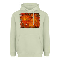Matcha orange hunter camouflage pattern brushstroke Heavyweight Hoodie - Jasminsmagicworld