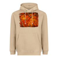 Mushroom orange hunter camouflage pattern brushstroke Heavyweight Hoodie - Jasminsmagicworld