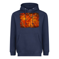Navy orange hunter camouflage pattern brushstroke Heavyweight Hoodie - Jasminsmagicworld
