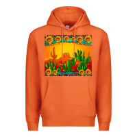 Carrot desert sunset with cactus sunflowers and leopard Premium Hoodie - Artiststas