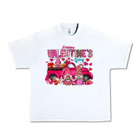 White Happy Valentines Day Urban Heavy Tee - CowhideDigitalArt