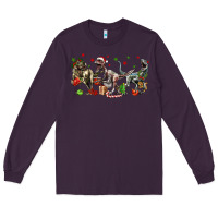 Plum Three Christmas Dinosaurs Long Sleeve Tee - LillyAllenDesigns