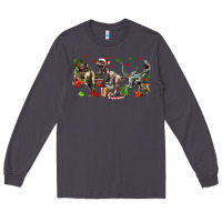 Smoke Three Christmas Dinosaurs Long Sleeve Tee - LillyAllenDesigns