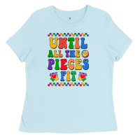 Baby Blue Until all the pieces fit Ladies Tee - CowhideDigitalArt