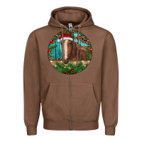 Chestnut Brown Horse Christmas Zipper Hoodie - RanaPortraitStore