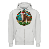 Dove Grey Brown Horse Christmas Zipper Hoodie - RanaPortraitStore