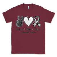 Burgundy Peace Love Cure Carcinoid Cancer Classic Tee - Jasminsmagicworld