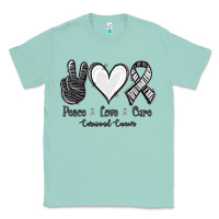 Seafoam Peace Love Cure Carcinoid Cancer Classic Tee - Jasminsmagicworld