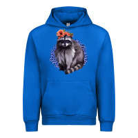 Cobalt Classy But A Little Thrashy Racoon With Flowers Urban Hoodie - Jasminsmagicworld