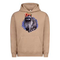 Pigment Burro Classy But A Little Thrashy Racoon With Flowers Urban Hoodie - Jasminsmagicworld