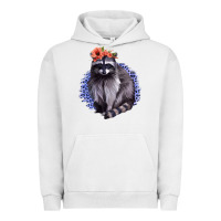 Classy But A Little Thrashy Racoon With Flowers Urban Hoodie | Teevron