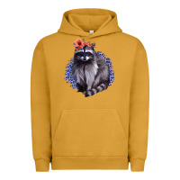 Pigment Peanut Butter Classy But A Little Thrashy Racoon With Flowers Urban Hoodie - Jasminsmagicworld