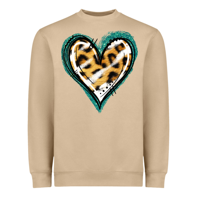 Glitter Leopard Heart Heavyweight Sweatshirt by Jasminsmagicworld | Teevron