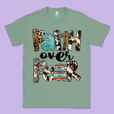 Western Faith Over Fear Classic Tee Designed By Fadigitalartstudio