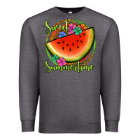 Charcoal Heather sweet summertime watermelon Premium Sweatshirt - Jasminsmagicworld