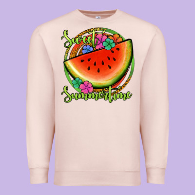 Sweet Summertime Watermelon Premium Sweatshirt Designed By Jasminsmagicworld