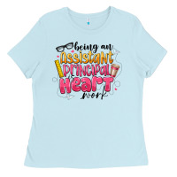 Baby Blue Being an Assistant Principal is Heart Work Ladies Tee - CowhideDigitalArt
