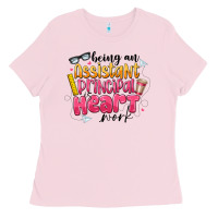 Bubblegum Pink Being an Assistant Principal is Heart Work Ladies Tee - CowhideDigitalArt