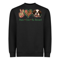 Black Peace Love St. Bernard Heavyweight Sweatshirt - Jasminsmagicworld