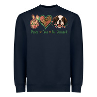 Navy Peace Love St. Bernard Heavyweight Sweatshirt - Jasminsmagicworld
