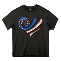 Asphalt american flag heart Heavy Core Tee - Jasminsmagicworld