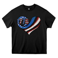 Black american flag heart Heavy Core Tee - Jasminsmagicworld